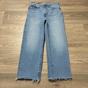Madewell The Perfect Vintage Wide Leg Crop Jean in Caitlin Wash Blue Size 28